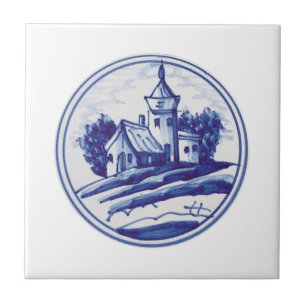 Teja azul tradicional holandesa