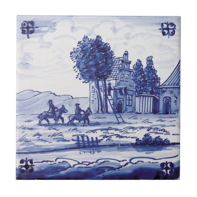 Teja azul tradicional holandesa (Frente)