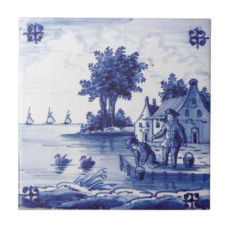 Teja azul tradicional holandesa