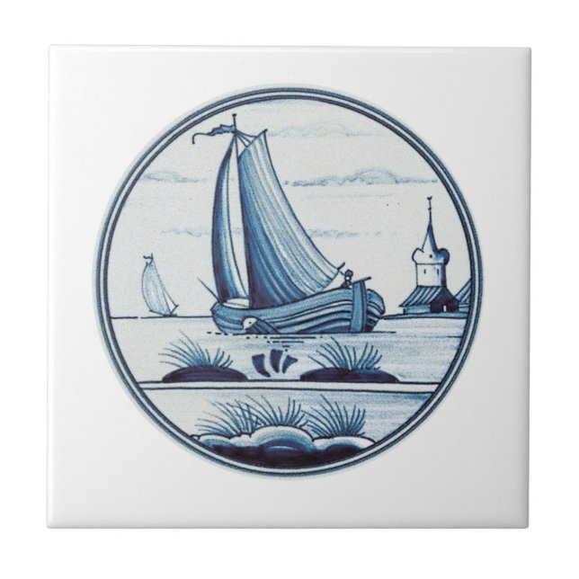 Teja azul tradicional holandesa (Frente)