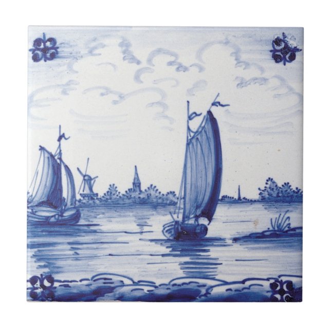 Teja azul tradicional holandesa (Frente)