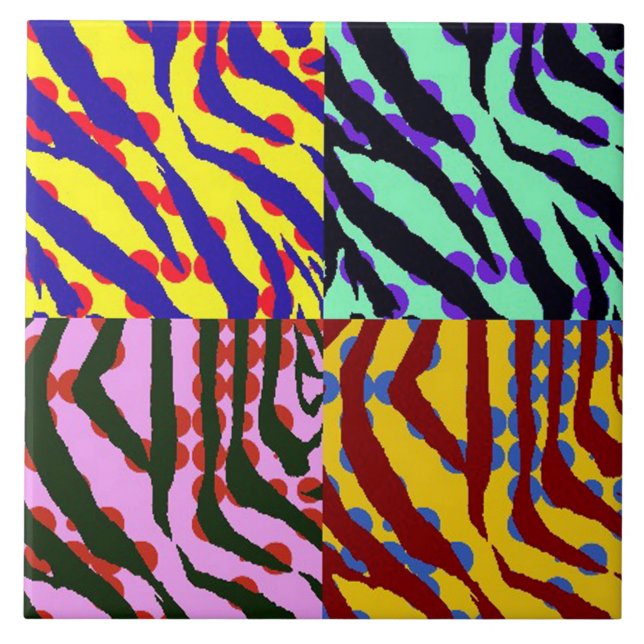 Teja casera del estampado de zebra (Frente)