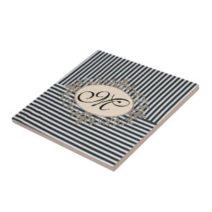 Teja cerámica blanca y negra