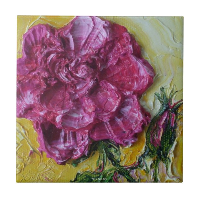 Teja color de rosa rosada (Frente)