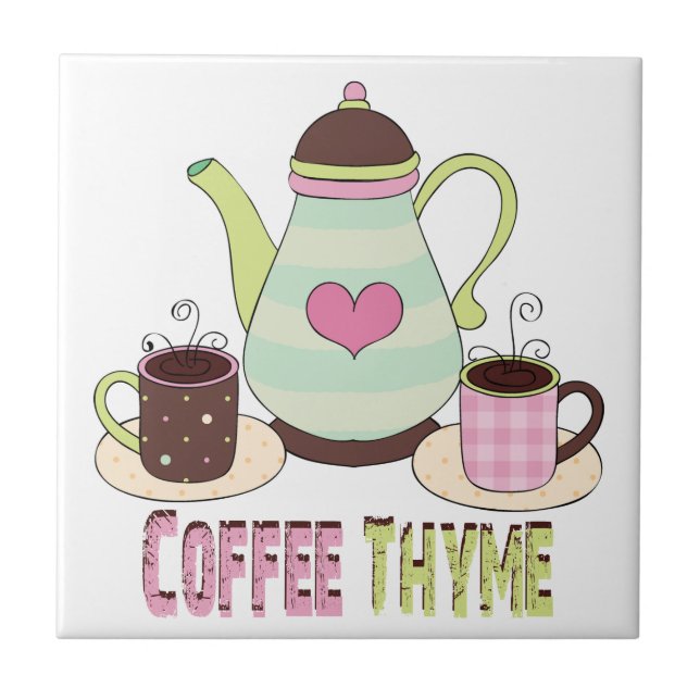 Teja colorida del café (Frente)