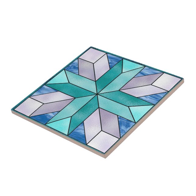 Teja cruzada de la mirada del vitral (Lado)