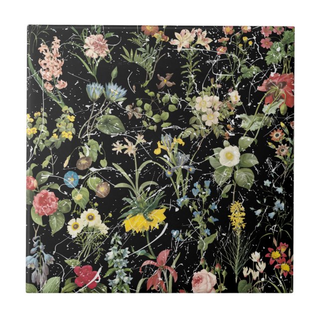 Teja de cerámica de la foto de Millefleur (Frente)