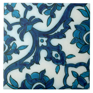 Teja de cerámica de la foto del diseño azul de