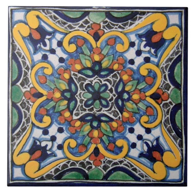 Teja de cerámica de la foto del diseño de Talavera (Frente)