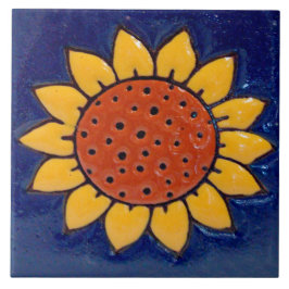 Teja de cerámica de la foto del girasol