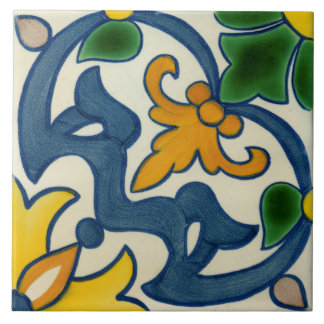 Teja de cerámica decorativa española de la foto