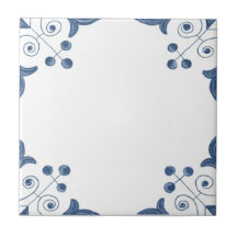 Teja de Delft con las esquinas de la voluta