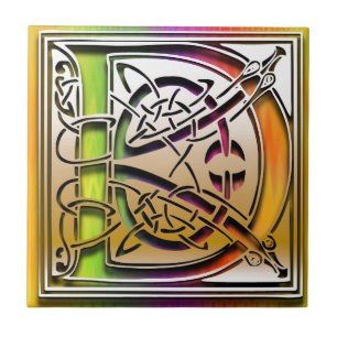 Teja de encargo del monograma del arco iris
