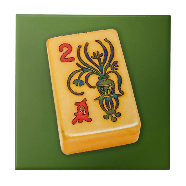 Teja de la flor del Mah Jongg (Frente)