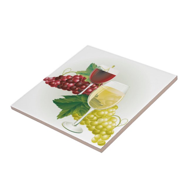 Teja de la impresión de las uvas de vino (Lado)