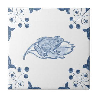 Teja de la rana de Delft con las esquinas de la