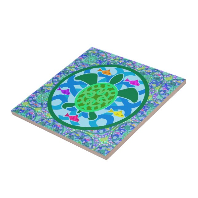 Teja de la tortuga de mar verde (Lado)