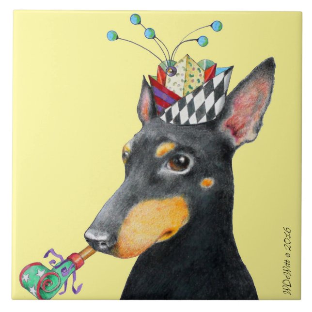 Teja de Manchester Terrier (6" x6") (Frente)