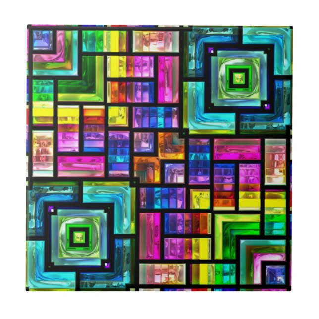 teja de mosaicos colorida (Frente)
