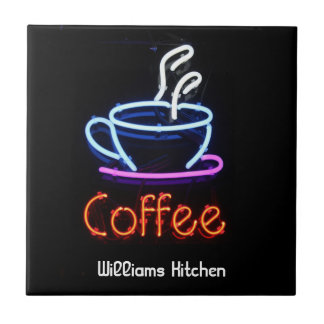 Teja de neón del Rótulo del café