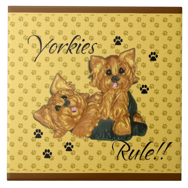 Teja de Pawprint de la regla de Yorkies (Frente)