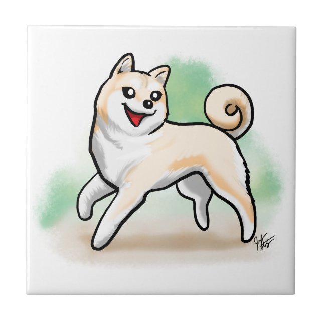Teja decorativa de Shiba Inus (Frente)