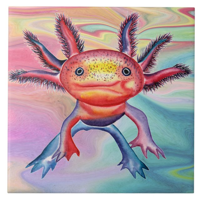 Teja decorativa del Axolotl fresco (Frente)