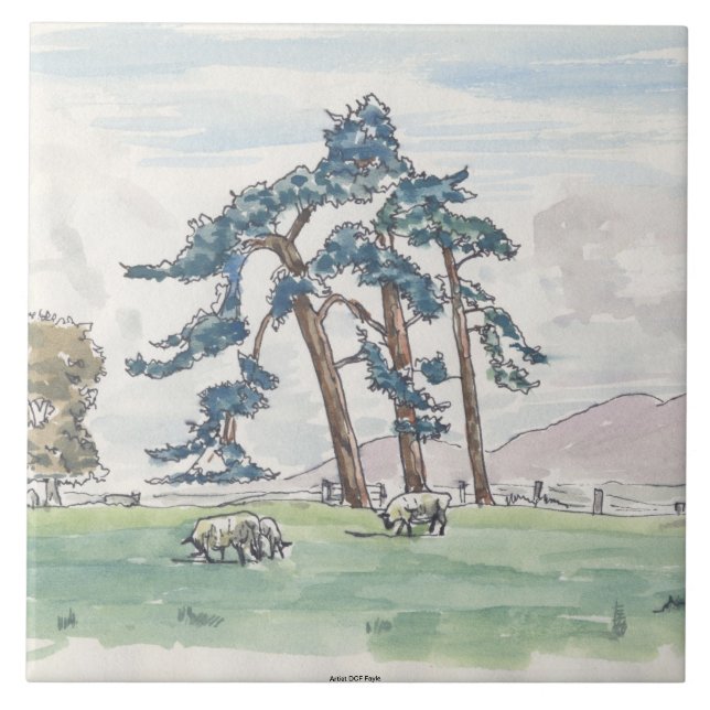 Teja decorativa del campo inglés (Frente)