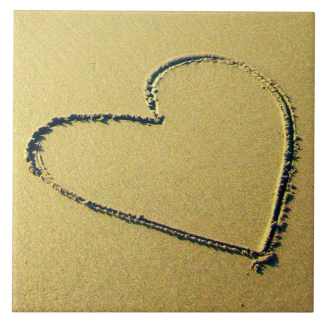 Teja decorativa del dibujo de la arena del corazón (Frente)