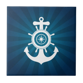 Teja del azul del marinero del ancla