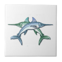Teja del diseño de los peces espadas