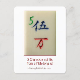 Teja del juego de 5 caracteres - tarjeta