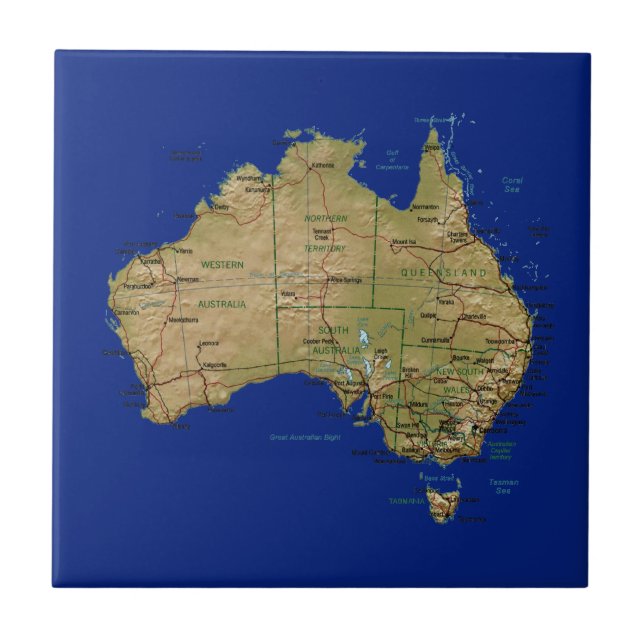 Teja del mapa de Australia (Frente)
