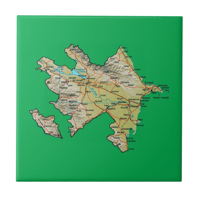 Teja del mapa de Azerbaijan (Frente)