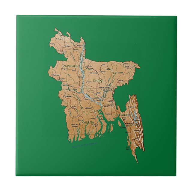 Teja del mapa de Bangladesh (Frente)