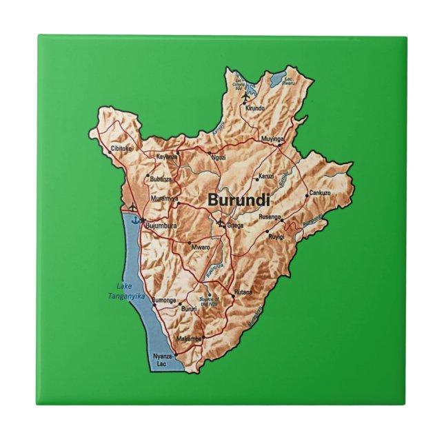 Teja del mapa de Burundi (Frente)