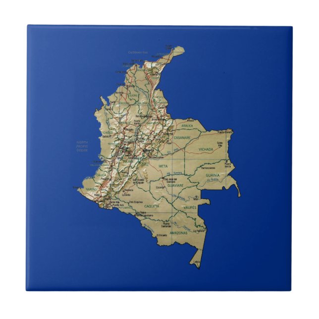 Teja del mapa de Colombia (Frente)