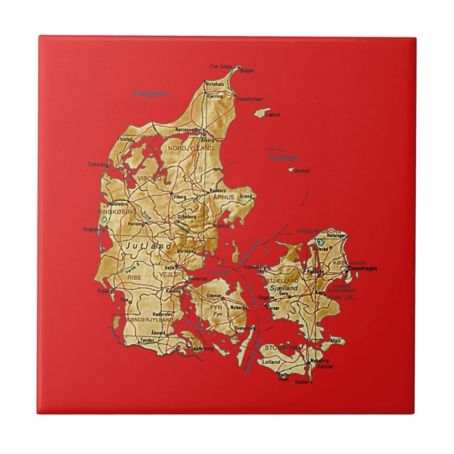 Teja del mapa de Dinamarca (Frente)