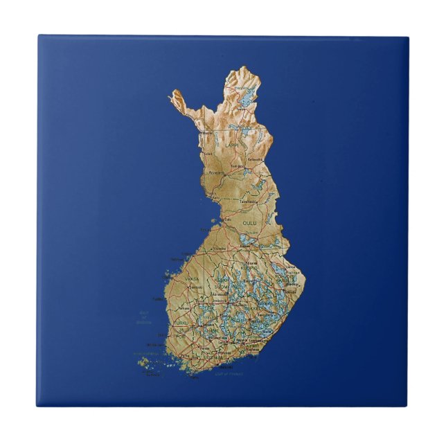 Teja del mapa de Finlandia (Frente)