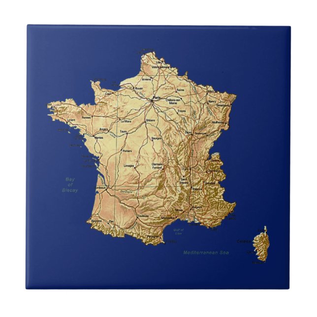 Teja del mapa de Francia (Frente)