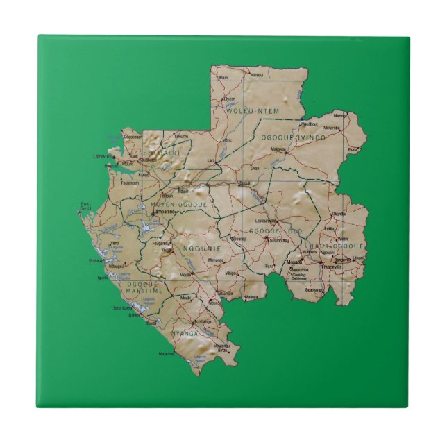 Teja del mapa de Gabón (Frente)
