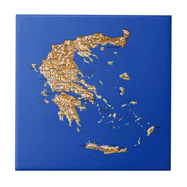 Teja del mapa de Grecia (Frente)
