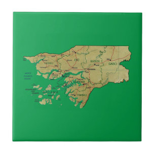Teja del mapa de Guinea-Bissau