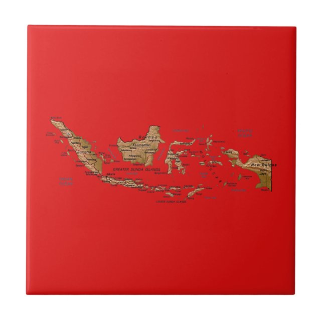 Teja del mapa de Indonesia (Frente)