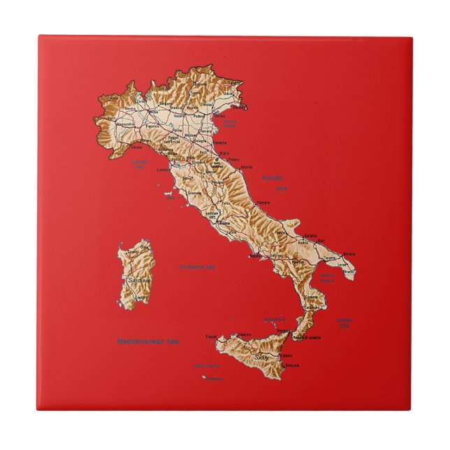 Teja del mapa de Italia (Frente)