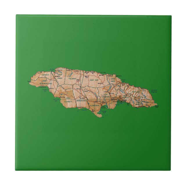 Teja del mapa de Jamaica (Frente)