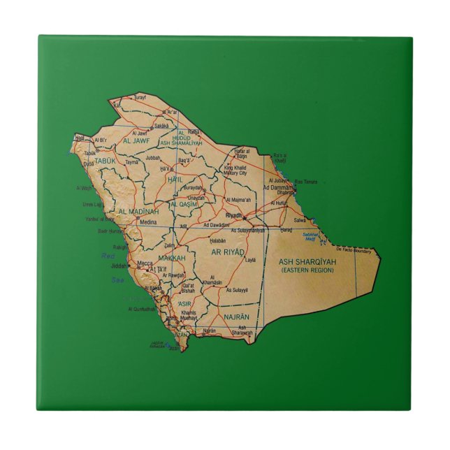 Teja del mapa de la Arabia Saudita (Frente)