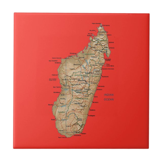 Teja del mapa de Madagascar (Frente)