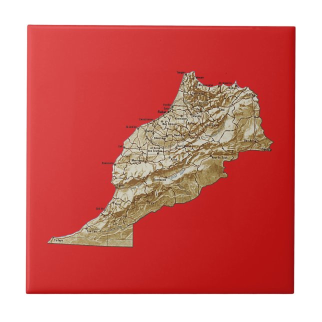 Teja del mapa de Marruecos (Frente)