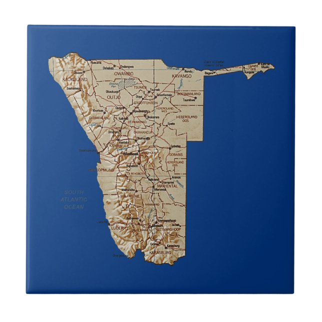Teja del mapa de Namibia (Frente)